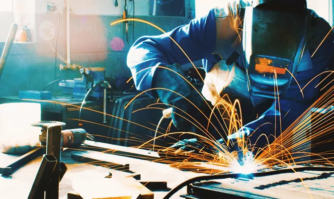 Person welding