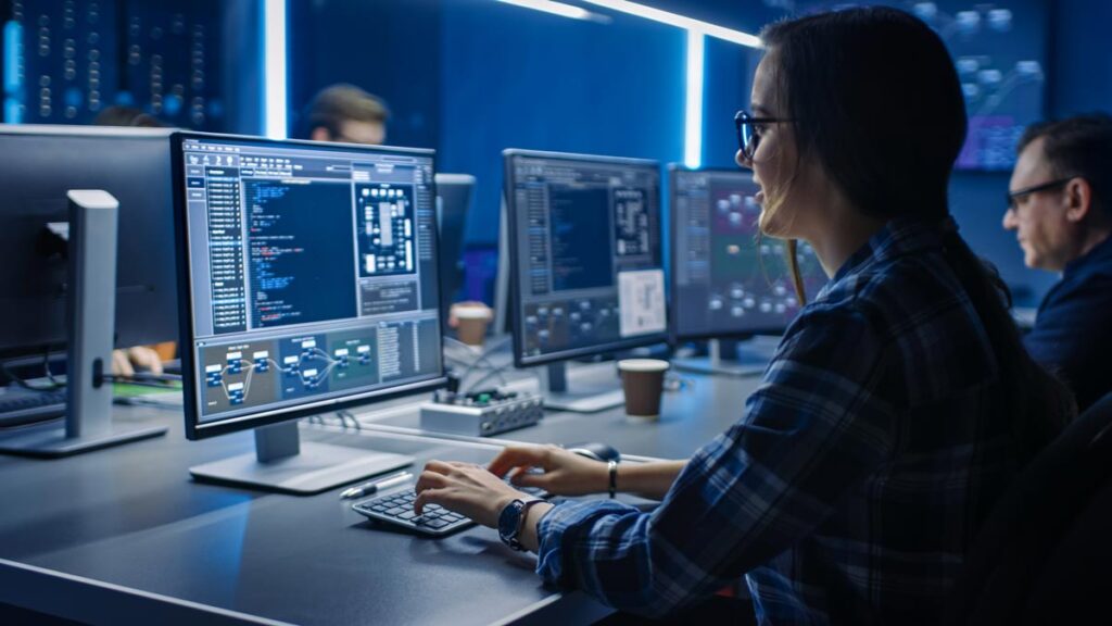 Hands on a keyboard entering a password