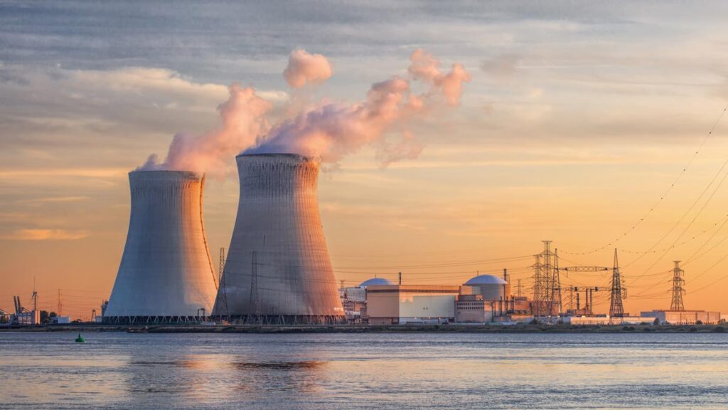 Cooling towers at a nuclear power plant