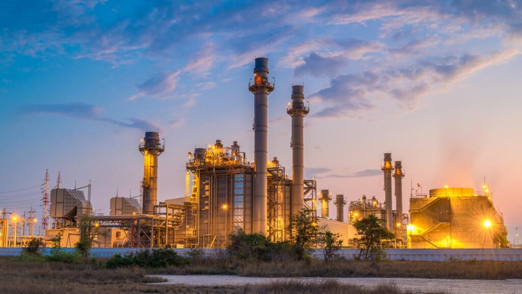 A gas power plant