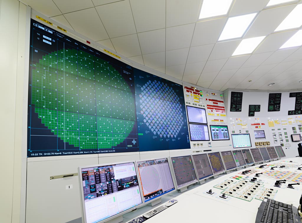 The control room in a nuclear power plant
