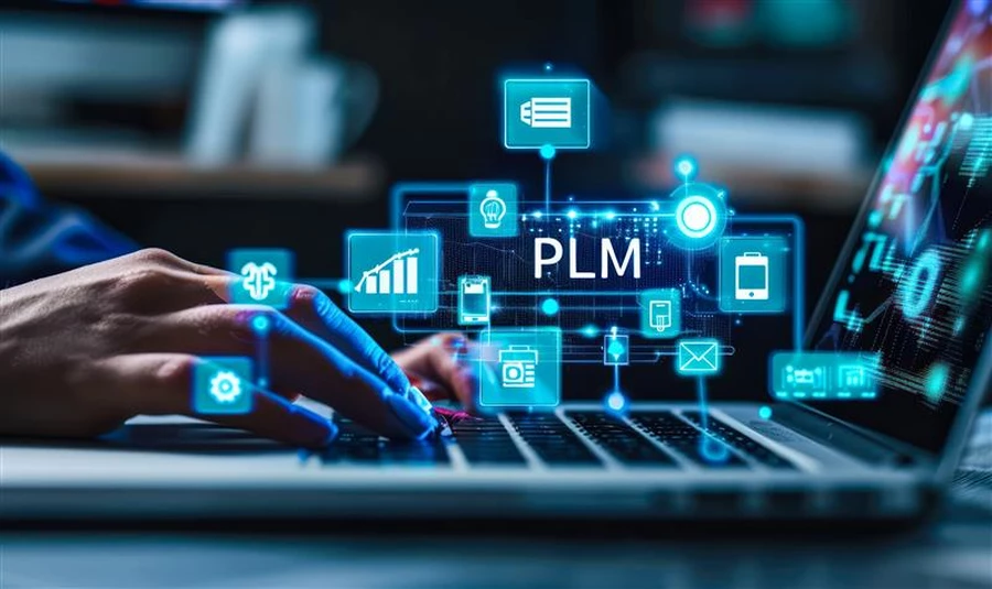 An engineer using a PLM system