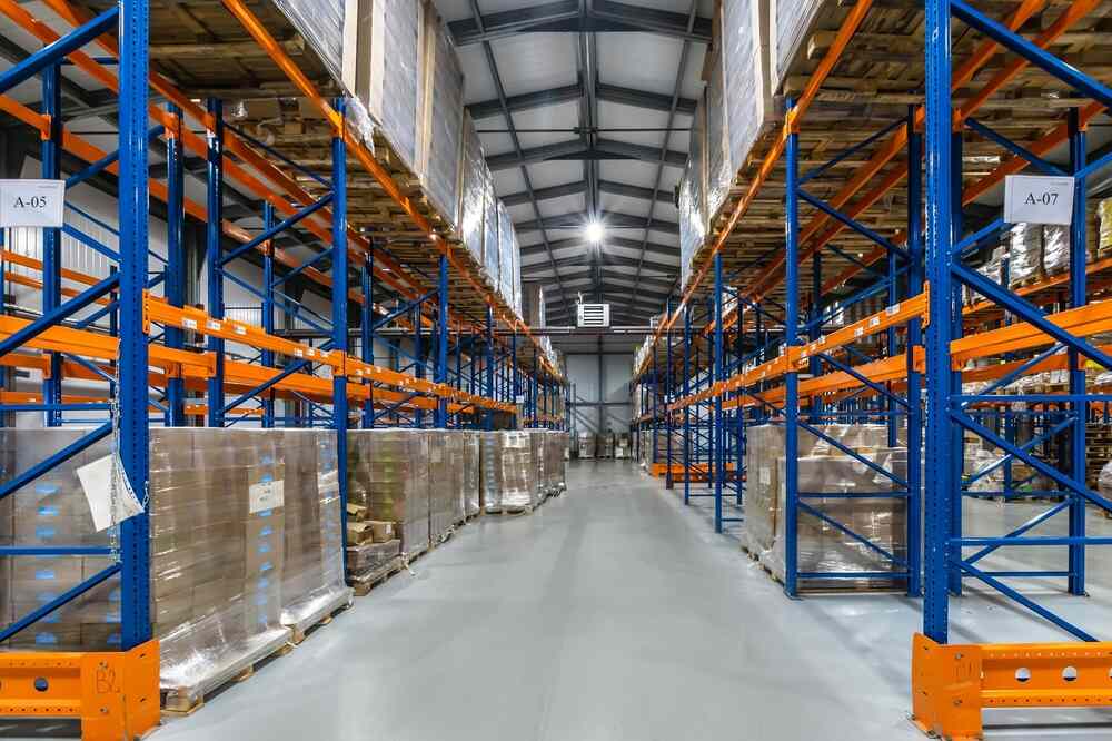 A warehouse aisle