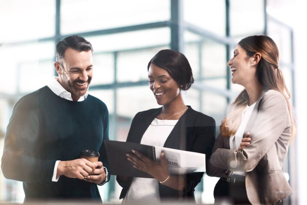 A business team in a meeting.